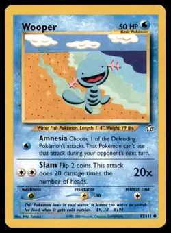 Wooper 82 111 C Neo Genesis Pokemon MP - Image 1