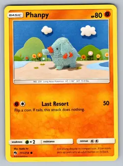 Phanpy 111/214 Common Lost Thunder Pokemon Moderately Played - Image 1
