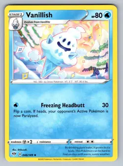 Vanillish 046/189 Uncommon Darkness Ablaze Pokemon NM - LP - Image 1