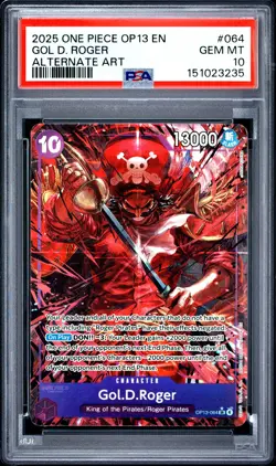 2025 ONE PIECE OP13-CARRYING ON HIS WILL ALTERNATE ART #064 GOL D. ROGER PSA 10 - Image 1