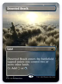 Deserted Beach NM Borderless Innistrad: Midnight Hunt 281 MTG Magic Regular - Image 1
