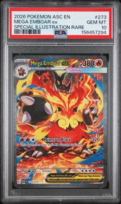 PSA 10 Mega Emboar ex SIR 273/217 Ascended Heroes Pokemon GEM MINT - Image 1