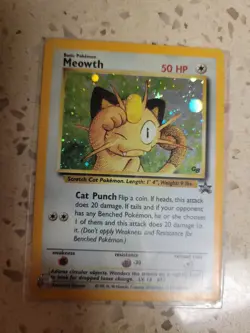 Pokemon Meowth Black Star Promo 10 Holo Rare Swirl WoTC MP - Image 1