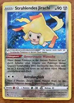 Pokemon Karte - Strahlendes Jirachi 120/195 - Silberne Sturmwinde - Deutsch - Image 1