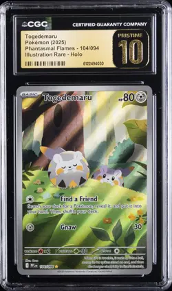 2025 POKEMON ENGLISH PHANTASMAL FLAMES #104/094 TOGEDEMARU CGC 10 PRISTINE - Image 1
