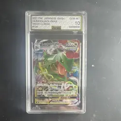 Pokemon AGS Gem Mint 10 Rayquaza VMAX 120/184 Japanese VMAX Climax Holo Full Art - Image 1