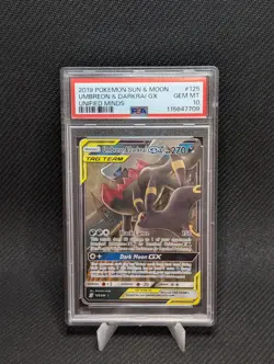 Pokemon TCG Umbreon and Darkrai GX 125/236 Unified Minds - PSA 10 GEM MINT - Image 1