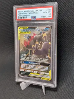 Pokemon TCG Umbreon and Darkrai GX 125/236 Unified Minds - PSA 10 GEM MINT - Image 2