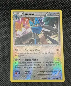 NM-Mint Lucario - 63/124 - Holo Rare - Reverse Holo Pokemon Fates Collide - Image 1