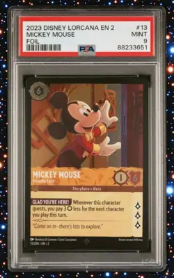 2023 Disney Lorcana Rise of the Floodborn Mickey Mouse #13 Foil PSA 9 - Image 1