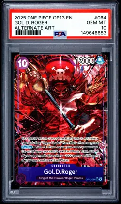 2025 ONE PIECE OP13-CARRYING ON HIS WILL ALTERNATE ART #064 GOL D. ROGER PSA 10 - Image 1