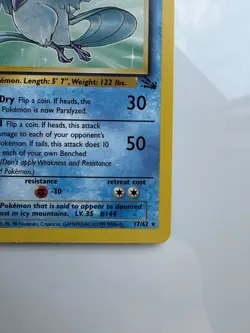 Articuno Fossil First Edition Rare Regular Non-Holo 17/62 Mint - Image 5