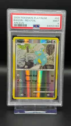 PSA 9 Pokemon Card Platinum Arceus Bagon 52/99 Reverse Holo Foil POP 2 - Image 1