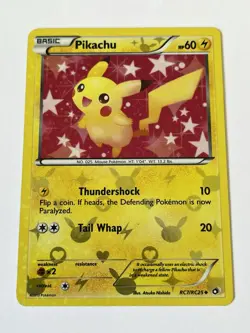 Pikachu Holo English #RC7 / RC25 Gold Pattern Pokemon Card RARE near MINT + 💎 - Image 1