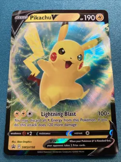 Pikachu V SWSH198 SWSH: Sword & Shield Promo Cards Holo - Image 1