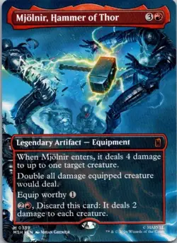 Mjolnir, Hammer of Thor (Borderless) Mythic 0339 Marvel Super Heroes NM - Image 1