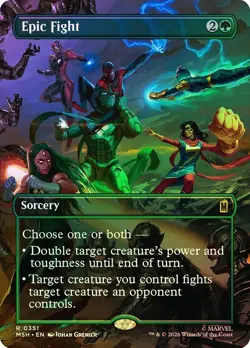 Epic Fight Foil Borderless Marvel Super Heroes NM MTG - Image 1