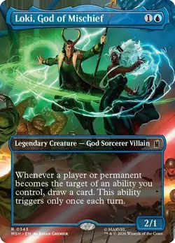 Loki, God of Mischief Borderless Marvel Super Heroes NM MTG - Image 1