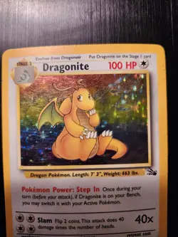 Dragonite - 4/62 - Fossil Holo Rare (Pokemon TCG 1999) MP - Image 2
