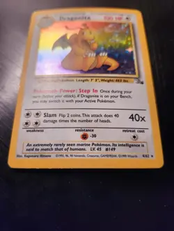 Dragonite - 4/62 - Fossil Holo Rare (Pokemon TCG 1999) MP - Image 3