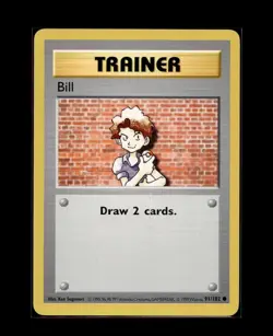 Pokemon Bill #091/102 Base Set (Shadowless) Common 1999 NM - Image 1