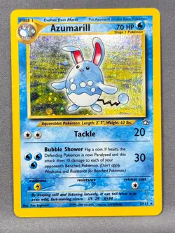 HP+ Unlimited Holo Azumarill 2/111 Holo Rare Neo Genesis Pokemon Ken Sugimori - Image 1