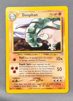 LP Donphan 21/111 Neo Genesis Pokemon 2000 Ken Sugimori - Image 1
