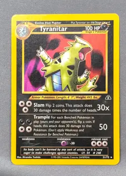 LP Unlimited Tyranitar 31/75 Neo Discovery Pokemon 2001 Hironobu Yoshida - Image 1