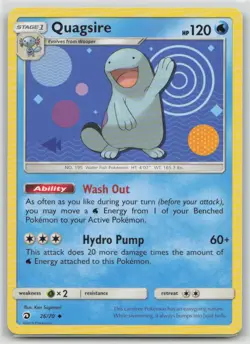 Quagsire 26/70 Uncommon Dragon Majesty Pokemon Moderately Played - Image 1