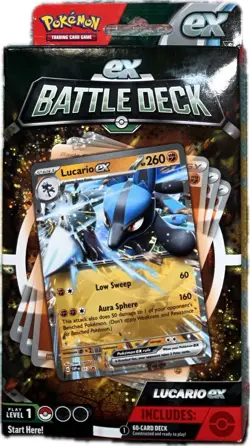 Pokemon TCG V Battle Deck Ampharos and Lucario 820650852282 - Image 1