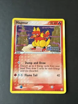 Pokemon TCG Magmar 44/109 EX Team Rocket Returns Reverse Holo Stamped LP - Image 1