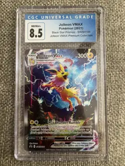2021 POKEMON SWSH BLACK STAR PROMO #184 FULL ART/JOLTEON VMAX CGC 8.5 - Image 1