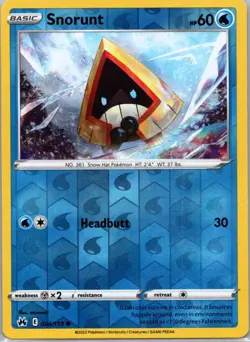 Pokemon TCG Snorunt 034/159 Crown Zenith Rev Holo NM - Image 1