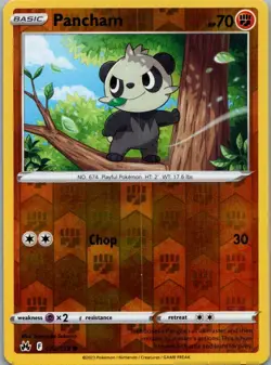 Pokemon TCG Pancham 072/159 Crown Zenith Rev Holo NM - Image 1