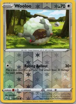 Pokemon TCG Wooloo 121/159 Crown Zenith Rev Holo NM - Image 1