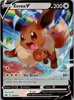 Pokemon TCG Eevee V 108/159 Crown Zenith Holo NM - Image 1