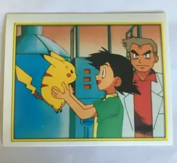 STICKER POKEMON N°7 " PIKACHU AND ASH " MERLIN TOPPS SERIE 2 DE 2000 - Image 1