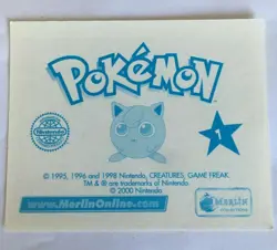 STICKER POKEMON N°7 " PIKACHU AND ASH " MERLIN TOPPS SERIE 2 DE 2000 - Image 2