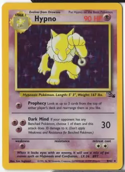 Hypno - 1999 Pokemon Fossil 8/62 Holo (never played) - Image 1