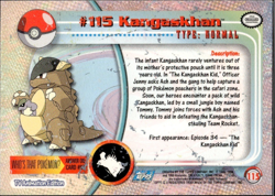 Kangaskhan #115 2000 Topps Pokemon Series 2 Foil Blue Logo - Image 2
