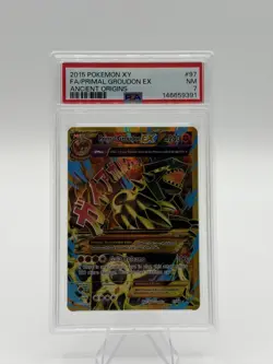 PRIMAL GROUDON EX #97 FULL ART- 2015 POKEMON XY ANCIENT ORIGINS- PSA 7 W/Guard - Image 1