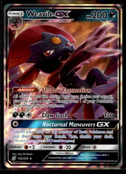 2019 Sun & Moon - Unified Minds Weavile-GX Stage 1/Rare Holo GX #132 - Image 1