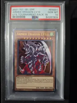 YUGIOH! PSA 10 OP15-EN001 ARMED DRAGON LV10 ULTIMATE RARE - Image 1