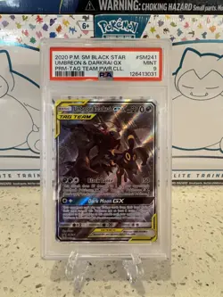 Pokemon Umbreon & Darkrai GX Tag Team Sun and Moon Black Star Promo SM241 PSA 9 - Image 1