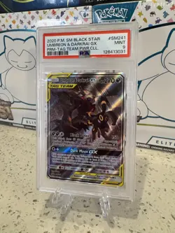 Pokemon Umbreon & Darkrai GX Tag Team Sun and Moon Black Star Promo SM241 PSA 9 - Image 3