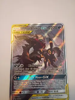 Pokemon TCG Umbreon & Darkrai GX Black Star Promo Tag Team Full Art Holo SM241 - Image 4
