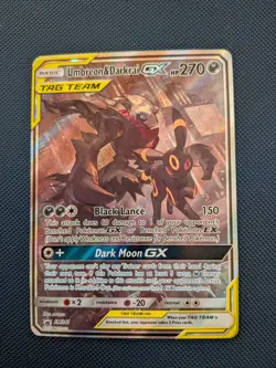 Pokemon TCG Umbreon & Darkrai GX Black Star Promo Tag Team Full Art Holo SM241 - Image 1