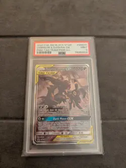 2020 Pokemon SM Black Star Promo Tag Team #SM241 Umbreon & Darkrai GX PSA 9 - Image 1