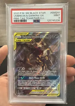 Pokemon PSA 9 Umbreon & Darkrai GX TAG TEAM SM Black Star Promo SM241 Holo - Image 1