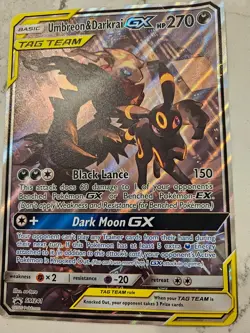 JUMBO Oversized Umbreon & Darkrai GX Tag Team Black Star Promo SM241 Pokemon NM - Image 1